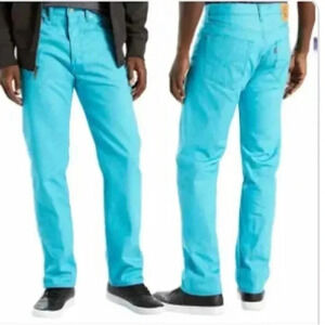 Levi’s Men’s 501 Jeans Turquoise Blue Size 31 x 34 NWT
